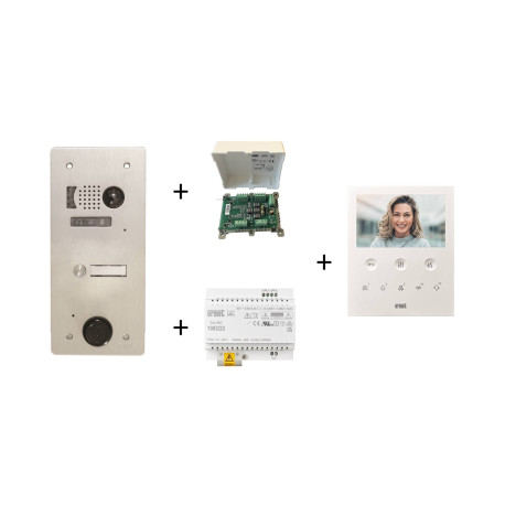 Kit vidéo préprogrammé 1 bouton Urmet - Système 2Voice - Platine 1 rangée 1 bouton