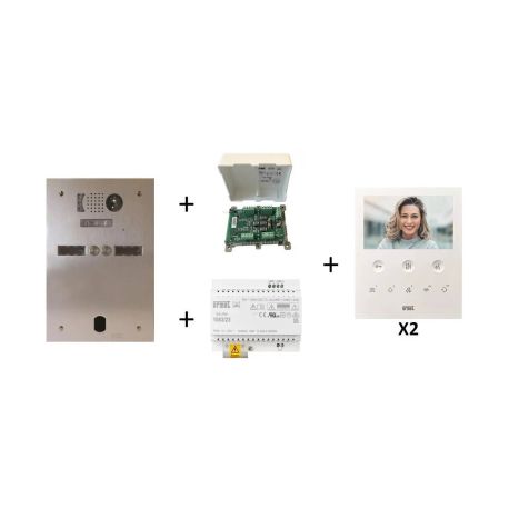 Kit vidéo préprogrammé 2 boutons Urmet - Système 2Voice - Platine 2 rangées