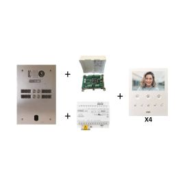 Kit vidéo préprogrammé 4 boutons Urmet - Système 2Voice - Platine 2 rangées