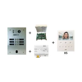 Kit vidéo préprogrammé 5 boutons Urmet - Système 2Voice - Platine 2 rangées