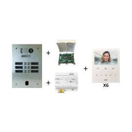 Kit vidéo préprogrammé 6 boutons Urmet - Système 2Voice - Platine 2 rangées