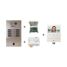 Kit vidéo préprogrammé 8 boutons Urmet - Système 2Voice - Platine 2 rangées