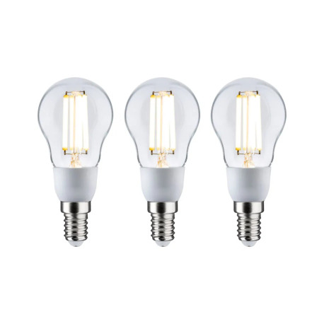 Lot de 3 ampoules LED filament sphériques Paulmann - E14 - 2,5W - 525LM - 3000K