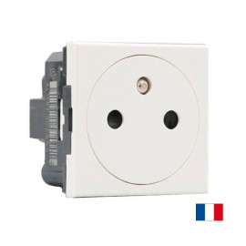 Legrand 077111L - Prise de courant 2P+T Mosaic surface - Eclips de protection - Blanc