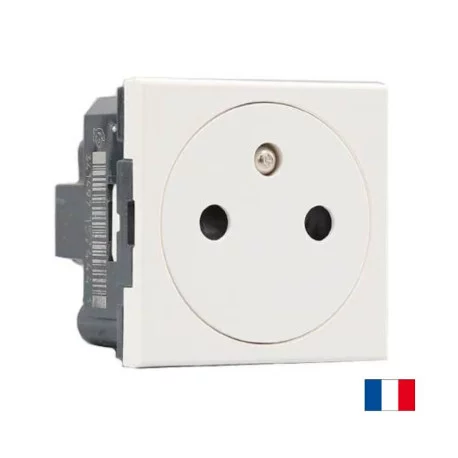 Legrand 077111L - Prise de courant 2P+T Mosaic surface - Eclips de protection - Blanc