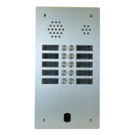 Platine de rue 2 rangées 10 boutons Urmet - Système 2Voice - Aluminium