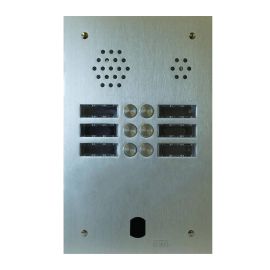 Platine de rue 2 rangées 6 boutons Urmet - Système 2Voice - Aluminium