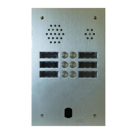 Platine de rue 2 rangées 6 boutons Urmet - Système 2Voice - Aluminium