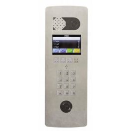 Platine de rue à défilement 2Voice Urmet - Écran 4" TFT - Perçage T25 - Version poteau technique - Inox/ Inox