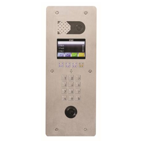 Platine de rue à défilement 2Voice Urmet - Écran 4" TFT - Perçage T25 - Format DB - Inox/ Inox