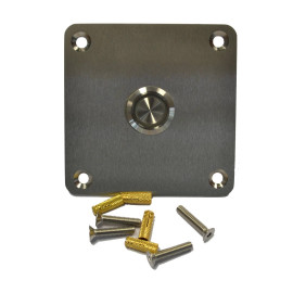 Bouton de sortie lumineux NO/NF Urmet - Non gravé - 100x100 - Inox brossé