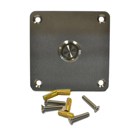 Bouton de sortie lumineux NO/NF Urmet - Non gravé - 100x100 - Inox brossé