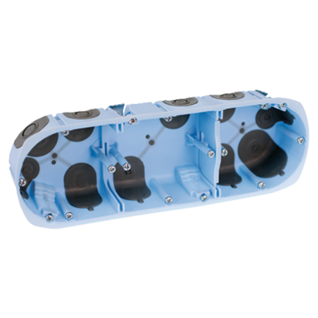 Boite d'encastrement pour cloison sèche - XL Air'Métic - 3 postes - Ø 67mm - Profondeur 47mm - Entraxe 71 mm