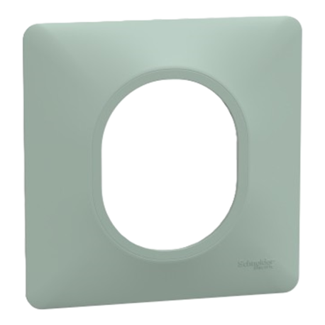 Plaque de finition Ovalis Schneider Electric - 1 poste - Sauge