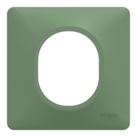 Plaque de finition Ovalis Schneider Electric - 1 poste - Vert sapin