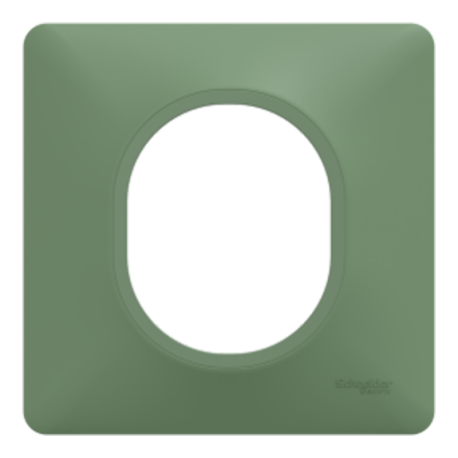 Plaque de finition Ovalis Schneider Electric - 1 poste - Vert sapin