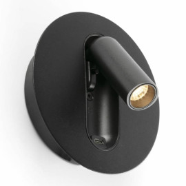 Applique liseuse avec USB C Timit Faro - Noir