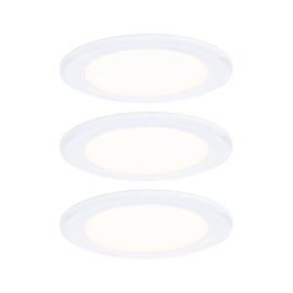 Lot de 3 spots LED encastrés pour meubles Paulmann - Rond - Ø 65mm - 3x2,5W - 3000K - Blanc