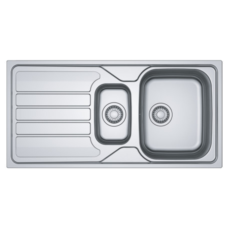 Évier Flash FLN 651 Franke - A encastrer - 1 cuve 1/2 & 1 égouttoir réversible - Inox