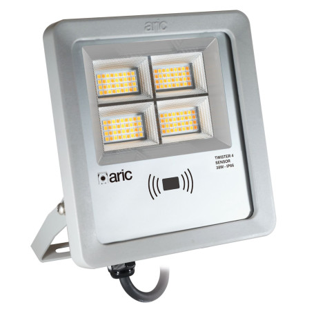 Projecteur extérieur LED TWISTER 4 Sensor Aric - 38W - 3CCT 2200/3000/4000K - Gris