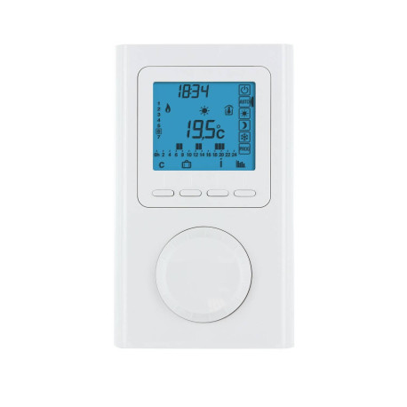 Thermostat filaire programmable Tybox Bus Opentherm Delta Dore - Pour chaudière avec Bus Opentherm - Blanc