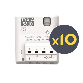 Lot de 10 récepteurs radio Tyxia 5610 Delta Dore - Commande d'éclairage - 1 voie - IP40