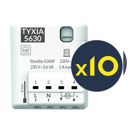 Lot de 10 récepteurs radio Tyxia 5630 Delta Dore - Commande volets roulants - Moteur 1A max - IP40