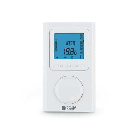Thermostat d'ambiance programmable radio Delta 8000 TAP RF Delta Dore - Écran digital - Blanc