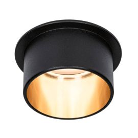Spot encastré rond Gil Coin Paulmann - Fixe - 6W - 2700K - IP44 - Noir/Doré - 3-Step-Dim