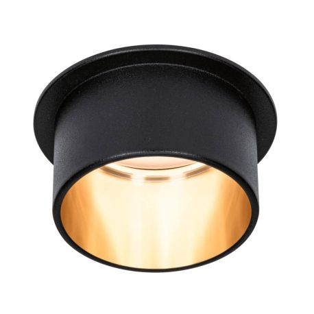 Spot encastré rond Gil Coin Paulmann - Fixe - 6W - 2700K - IP44 - Noir/Doré - 3-Step-Dim
