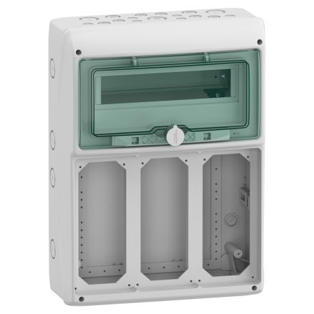 Coffret étanche pour prises Block Mureva Schneider Electric - 1 rangée - 13 modules - 3 ouvertures