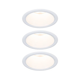 Lot de 3 spots encastrés ronds Cole Coin Paulmann - Fixe - 6W - 2700K - IP44 - Blanc - 3-Step-Dim