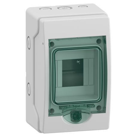 Mini-coffret pour appareillage modulaire Mureva Schneider Electric - 1 rangée - 4 modules - IP65 - En saillie