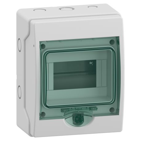 Mini-coffret pour appareillage modulaire Mureva Schneider Electric - 1 rangée - 6 modules - IP65 - En saillie