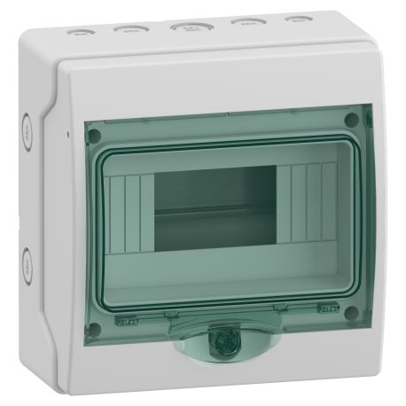 Mini-coffret pour appareillage modulaire Mureva Schneider Electric - 1 rangée - 8 modules - IP65 - En saillie