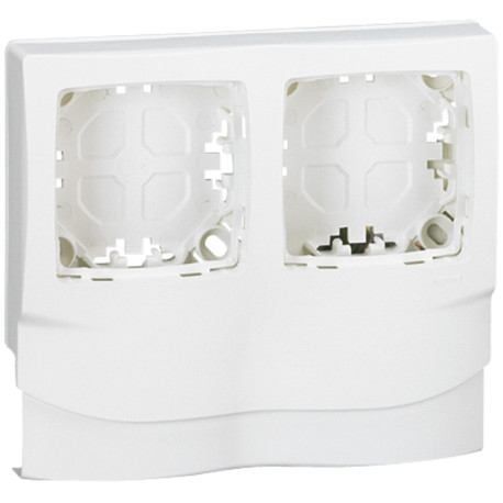 Cadre appareillage DLPLUS Legrand - 2 postes - Montage sur moulure - Blanc