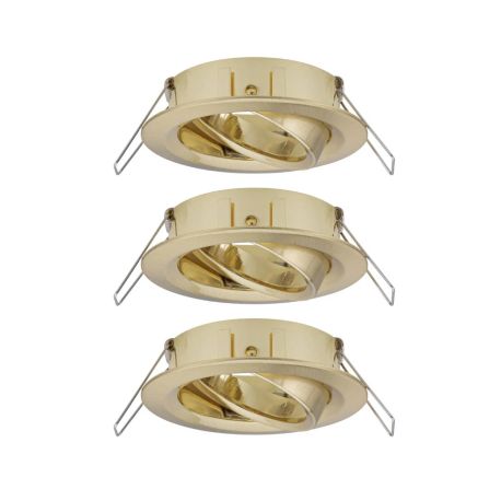 Lot de 3 spots orientables Choose Paulmann - 3x10W max - 230V - Ø84mm - Laiton brossé - Dimmable