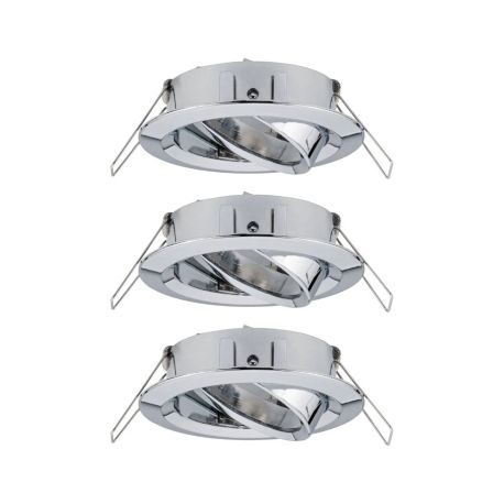 Lot de 3 spots orientables Choose Paulmann - 3x10W max - 230V - Ø84mm - Chrome - Dimmable