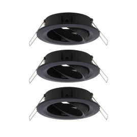 Lot de 3 spots orientables Choose Paulmann - 3x10W max - 230V - Ø84mm - Noir mat - Dimmable