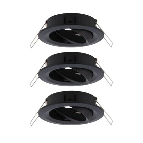Lot de 3 spots orientables Choose Paulmann - 3x10W max - 230V - Ø84mm - Noir mat - Dimmable