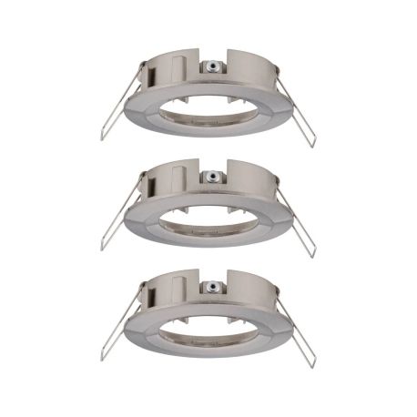 Lot de 3 spots fixes Choose Paulmann - 3x10W max - 230V - Ø78mm - Acier brossé - Dimmable