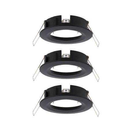 Lot de 3 spots fixes Choose Paulmann - 3x10W max - 230V - Ø78mm - Noir mat - Dimmable