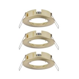 Lot de 3 spots fixes Choose Paulmann - 3x10W max - 230V - Ø78mm - Laiton brossé - Dimmable