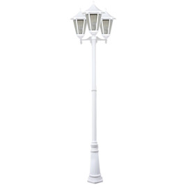 Lampadaire extérieur 3 lanternes Monaco Aric - E27 - 3x100W max - Blanc - Sans ampoule