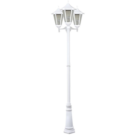 Lampadaire extérieur 3 lanternes Monaco Aric - E27 - 3x100W max - Blanc - Sans ampoule