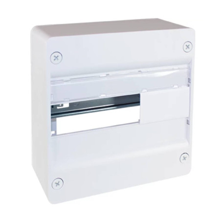 Coffret électrique 13 modules RxPro Eur'Ohm - 1 rangée - 1Rx13M - Avec rail et borniers - Blanc