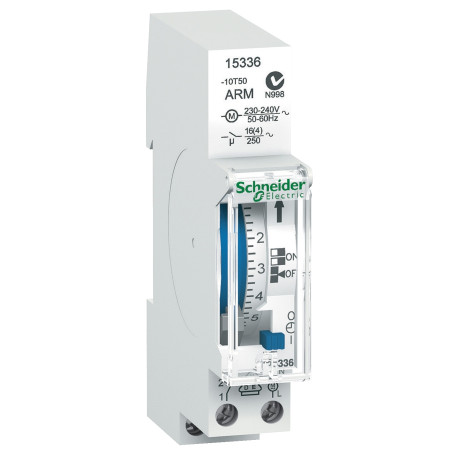 Interrupteur horaire électroméca. Acti9 IH Schneider Electric - 48 commutations - 1 canal - 24h - Avec réserve de marche