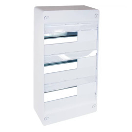 Coffret électrique 39 modules RxPro Eur'Ohm - 3 rangées - 3Rx13M - Avec rail et borniers - Blanc
