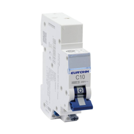 Disjoncteur divisionnaire 1P+N RxProtect Eur'Ohm - 10A - Courbe C - 4.5kA - Connexions auto