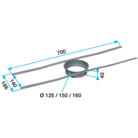 Fixation pour rejet sur tuile à douille Aldes - Ø160mm